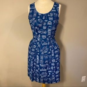 Retrolicious Blue Dress with cutest print